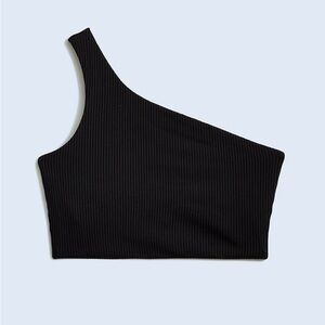 Madewell ribbed one shoulder long line bikini top Size M NWOT